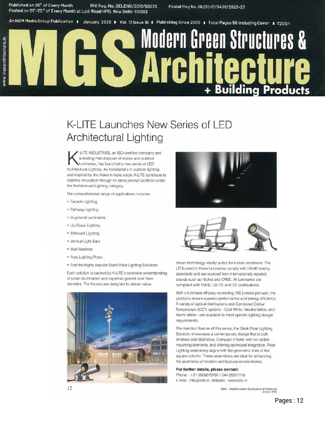 MGS Modern Green Structures & Architecture - January - 2026