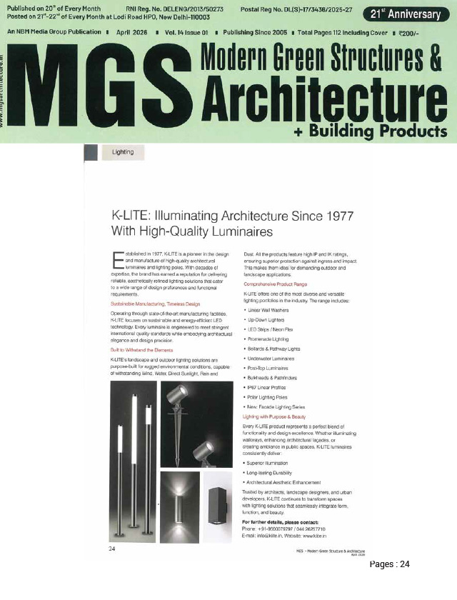 MGS Modern Green Structures & Architecture - April - 2026