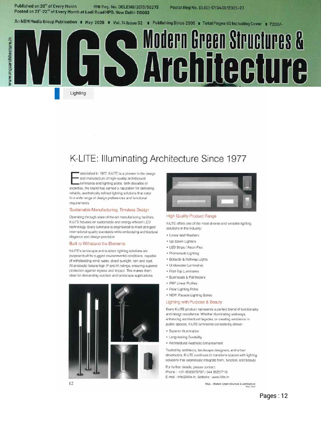 MGS Modern Green Structures & Architecture - May - 2026